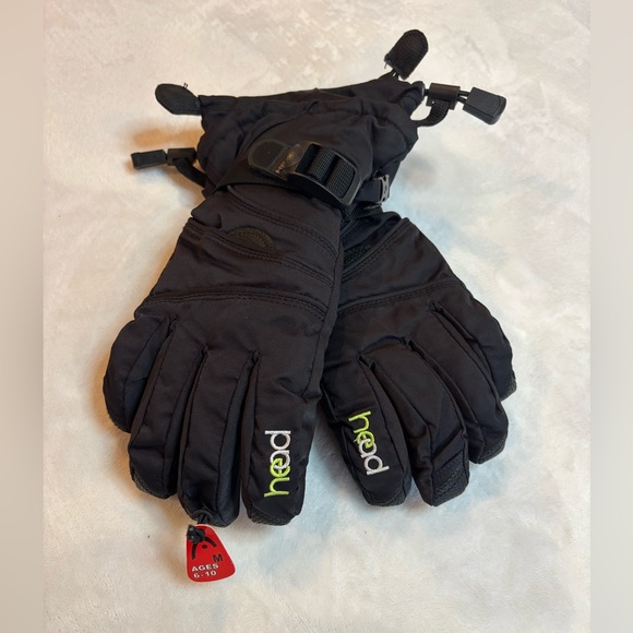 Head Other - New Head Mittens Black Insulated Gloves with Adjustable Straps Size M (6-10)